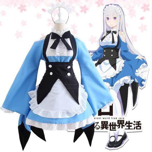 ฟิกเกอร์-anime-re-zero-kara-hajimeru-isekai-seikatsu-rem-emilia-cosplay-สีฟ้า