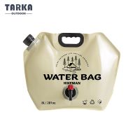 TARKA กระเป๋าใส่น้ำแบบพกพา8L ถังน้ำแบบพับเก็บหนาพับได้,กระเป๋าใส่น้ำสำหรับตั้งแคมป์