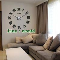 นาฬิกา DIY 120 cm. ตัวเลขโรมัน สีดำ  สติกเกอร์ติดผนัง  Roman number diy sticker wall clock