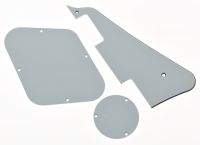 KAISH White 3 Ply LP Pickguard &amp; Back Plate Switch Cavity Covers for LP