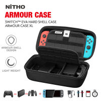 Niทีวี SWITCH ARMOUR CASE LITE เคสพกพาใส่ได้กับ Nintendo Switch/lite คอนโซลและอุปกรณ์เสริมเคสกระเป๋าเดินทางแบบแข็งพกพาสีดำ