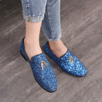 Luxury Men Loafers Shoes Slip On Moccasins Plus Size 38-48 Glitters Bling Stylish Flats Shoes Man Party Shoes Zapatos Hombre