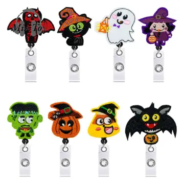 Creative Halloween Pumpkin Badge Reel Clip Retractable Doctor