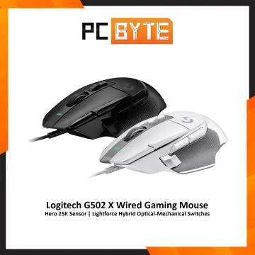 Logitech G502 X Wired Gaming Mouse - LIGHTFORCE hybrid optical-mechanical  primary switches, HERO 25K gaming sensor, compatible with PC -  macOS/Windows - Black 