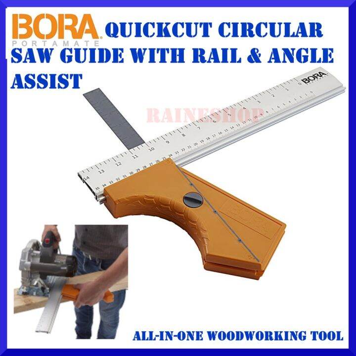 Bora QuickCut Circular Saw Guide with Rail Angle Assist AllInOne