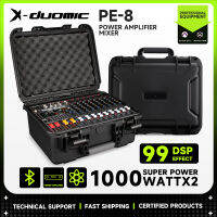 X-DUOMIC PE-8  มิกเซอร์มืออาชีพ , มิกเซอร์ระดับมืออาชีพ 8 ช่องสัญญาณอินพุตพร้อมเพาเวอร์แอมป์, กำลังขยายเสียง: 1000wx2 (4 โอห์ม) ,เครื่องเล่นแฟลชไดร์ฟจอแสดงผลดิจิตอลบลูทูธในตัว 、เหมาะสำหรับสตูดิโอบันทึกการแสดงละครสดและออกอากาศทางโทรทัศน์ทุกชนิด