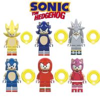 ToyStory 6ชิ้น/เซ็ตอะนิเมะ Sonic อิฐ Hedgehog เมาส์สีฟ้า Shadow Silver Tails Mini Action Figures Building Blocks Diy ประกอบของเล่นคริสต์มาสของเล่นของขวัญ