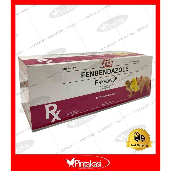 Fenbendazole Pakyaw Dewormer 4g x 48 sachet per box for Gamefowl and ...