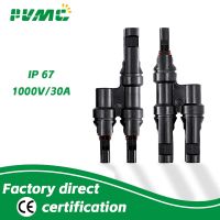 Free Shipping IP67 2 to 1 T Branch PV Connector Solar Stecker MMF+FFM Solar Panel Connectors PV combiner box 2 in 1 out
