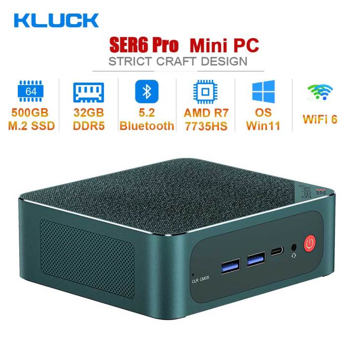 2023 Beelink SER6 Pro Mini PC AMD Ryzen 7 7735HS RDNA2 DDR5 32GB SSD ...