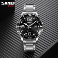 SKMEI 9278 Men Quartz Watch Luruxy นาฬิกาข้อมือแฟชั่นเรียบง่ายสายสแตนเลส30M Waterproof