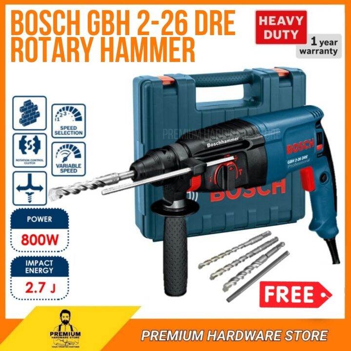 BOSCH GBH 2-26 DRE Sds Plus Rotary Hammer Drill Wall Concrete Wood ...