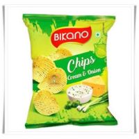 อาหารอินเดีย? (x3) Bikano Cream &amp; Onion Chips 60g