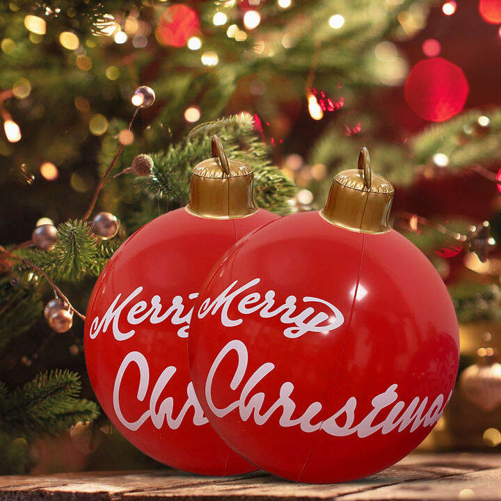 pvc-60cm-inflatable-toy-ball-waterproof-christmas-creative-inflatable-ball-ornaments-durable-with-pump-for-indoor-outdoor-decoration