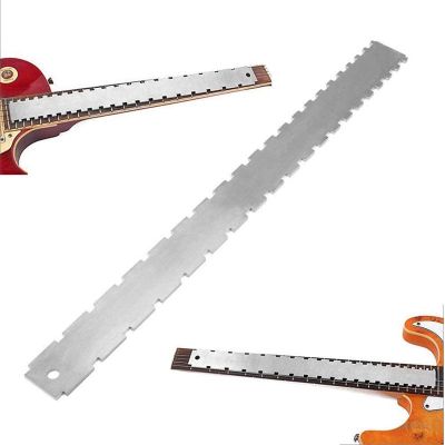 ：《》{“】= Guitar Neck Notched Straight Edge Ruler Stainless Steel Guitar Fret Leveling Ruler Fret Guitar Level Luthier Tool