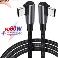 GUIRJP โทรศัพท์มือถือ การจัดส่งพลังงาน สายข้อมูล มุมขวา Pd 60W ชาร์จเร็ว สาย USB C TO USB Type C