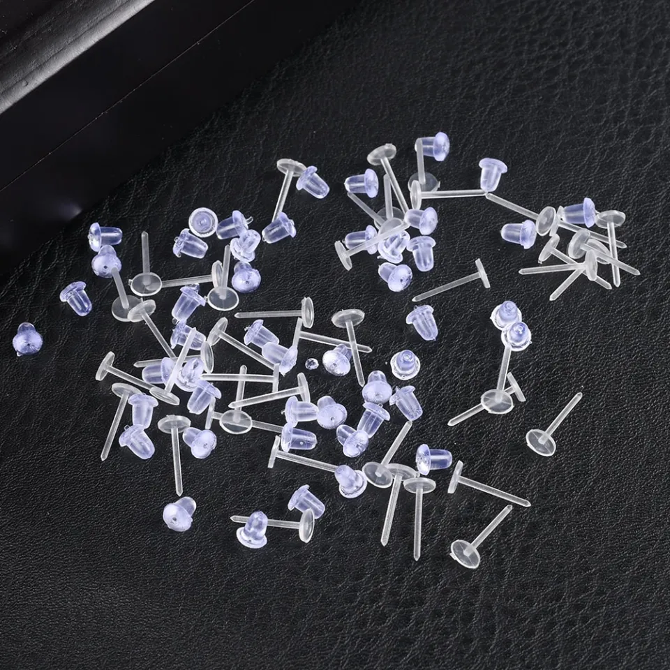 Hypoallergenic Clear Plastic Post Earrings (Blanks)