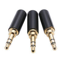 SRONTT 3Pcs 3.5Mm 3 Pole ปลั๊กหัวเสียบตัวผู้สเตอริโอหูฟังเชื่อมต่อ