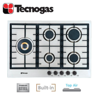 TECNOGAS เตาแก๊ส 5 หัวเตา แบบฝังเฟอร์นิเจอร์ ขนาด 75 cm. จากอิตาลี รุ่น PN75GVF5LBX