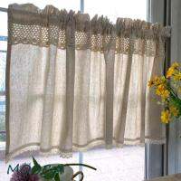 【YD】 Half Curtain with Crochet Short Curtains for Window Cotton Cabinet Cover Dust-proof Rustic