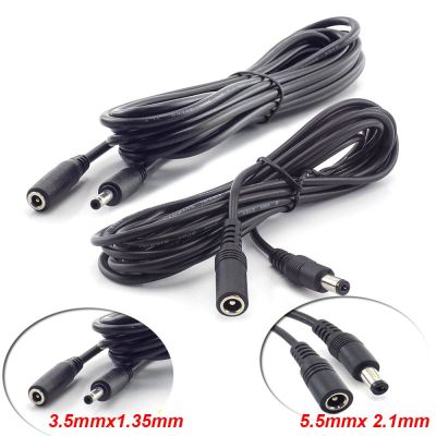 5V 2A 5.5x2.1mm Plug Connector 12V 5A 3.5x1.35mm Jack DC Female to Male Extension Cord Cable Power Supply Adapter Wire Line Electrical Connectors