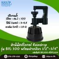 มินิสปริงเกอร์ รุ่น BIG พร้อมฝาครอบเกลียวใน ขนาด 1/2"-3/4"  ปริมาณน้ำ 300 ลิตร/ชั่วโมง รัศมีการกระจายน้ำ 3-4.5 เมตร รหัสสินค้า BIG-300-RDPG1234