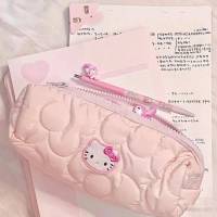 Sanrio HelloKitty Cartoon Cute Pencil case Student Large Capacity Pencil Storage Stationery Box Simple personality