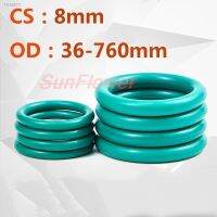 ✑ CS 8mm FKM Fluororubber O-Ring Sealing Ring Wire Diameter 8mm OD 36mm-760mm Green Seal Gasket Ringcorrosion Resistant Heat 1Pcs