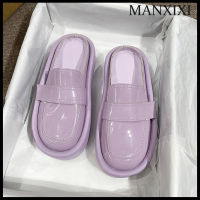 MANXIXI ยี่ห้อรองเท้าผ้าใบแฟชั่นสวยMulesรองเท้าส้นเตี้ยผู้หญิง (ขนาด32-42)