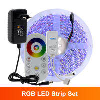 RF Remote LED Strip Lights 5M RGBRGBWRGBCCT 5050 SMD Flexible Ribbon Waterproof Tape Diode With 12V 3A Power Supply