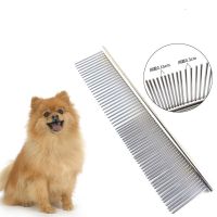 Pet Grooming Comb Pet Dematting Comb Stainless Steel for Dogs and Cats Gently Removes Loose Undercoat Mats Tangles and Knots