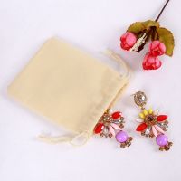 Drawstring High Quality Velvet Bag Short Plush Multi-color Jewelry Storage Bag Drawstring Earrings Wedding Christmas Gift Bag