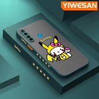 YIWESAN เคสสำหรับ Xiaomi Redmi Note 8 Note8 Pro Note 8T ลายการ์ตูนปิกาจูเนื้อบางมีน้ำค้างแข็งโปร่งใสแข็งขอบสี่เหลี่ยมแข็งกันกระแทกคลุมทั้งหมดปลอกซิลิโคน