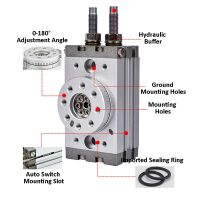 ซีรีย์2023 MSQB MSQB30A MSQB20A MSQB10A MSQB10R MSQB50A MSQB30R MSQB20R นิวเมติกโต๊ะหมุนแร็คแขวนกระบอกและปีกนก