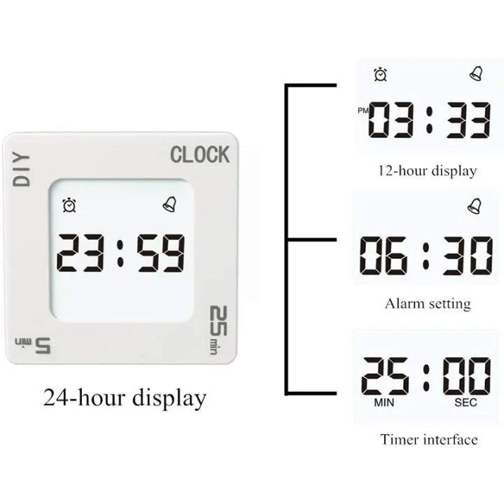 นาฬิกาปลุก-lcd-ดิจิตอลเครื่องเตือนตัวจับเวลารูปมะเขือเทศการจัดการเวลาแบบทำมือเครื่องจับเวลาแบบสั่นเตือนแบบสี่ขานาฬิกาปลุก