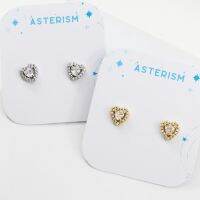 【 Dd】 Asterism ✦ ต่างหูเม็ดกลมหัวใจ Pia ระดับพรีเมียม (ขายเป็นคู่) Asterism .Ph