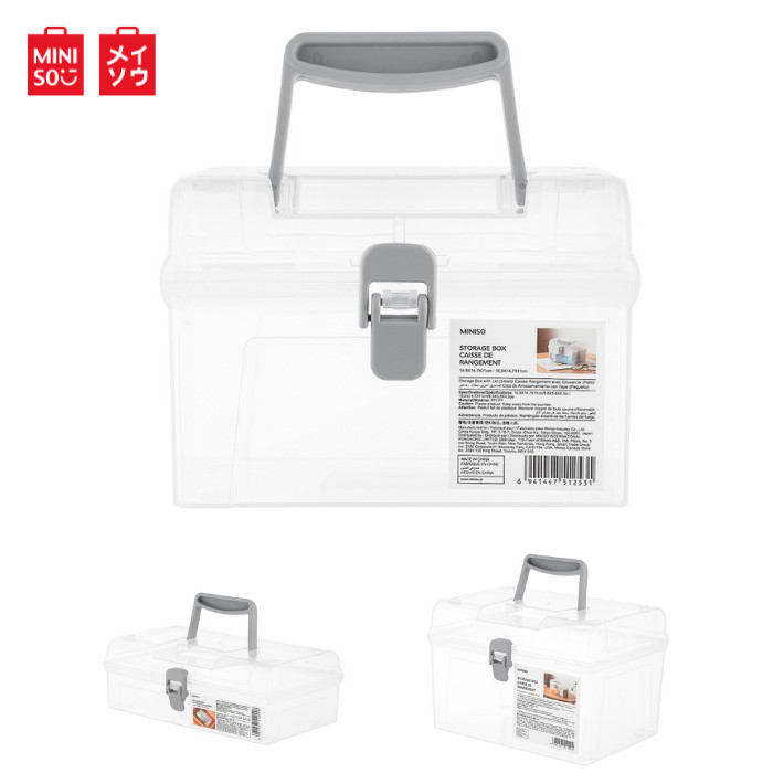 Miniso Storage Box with Lid Large Small Long Container Organizer