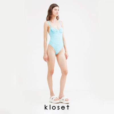 Kloset (KK22-SW008) Floral ONE PIECE ชุดว่ายน้ำ วันพีช ชุดว่ายน้ำผู้หญิง