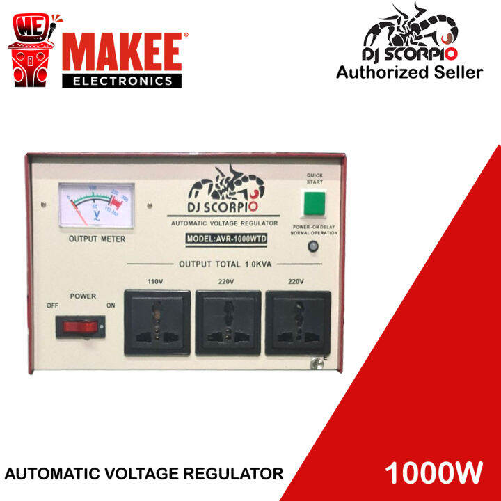 DJ Scorpio AVR 1000W Automatic Voltage Regulator AVR1000WTD Lazada PH