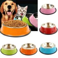 18/22cm Pet Feeding Bowls Food Supplies Stainless Steel Non-slip Dog Bowl Durable Anti-fall Cat Puppy Feeder For Dogs Waterdrink