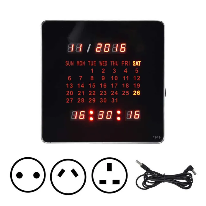 Digital Wall Calendar Precise Timing LED Digital Wall Clock Elegant