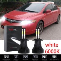 ชุดหลอดไฟหน้า LED 6000K สีขาว สําหรับ Honda Civic (FD) 2005-2011 2 ชิ้น รับประกัน 12 เดือน