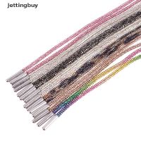 COD SDFGERTYRUUIT [Jettingbuy] เชือกผูกรองเท้าผ้าใบ ประดับเพชรเทียม ทรงกลม 80 100 120 140 ซม. DIY 1 คู่