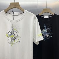 Correct Version Stone Island pointer cross flocking foreign trade half-sleeved T-shirt short-sleeved T-shirt