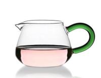 【CW】ↂ  1PC 200ml Kung Fu tea cup transparent heat-resistant glass green fair with handle  JN 1029