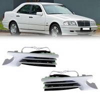 1Pair Car Front Bumper Tow Hook Cover Cap Towing Hole Lid Trailer Trim Cap for Mercedes Benz C Class W202 1998-2001