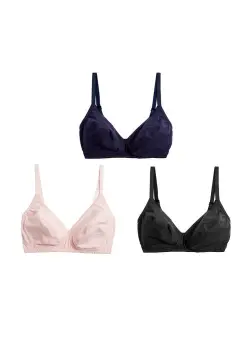 M&S 3pk Wired Plunge T-Shirt Bras A-E - T33/0308P
