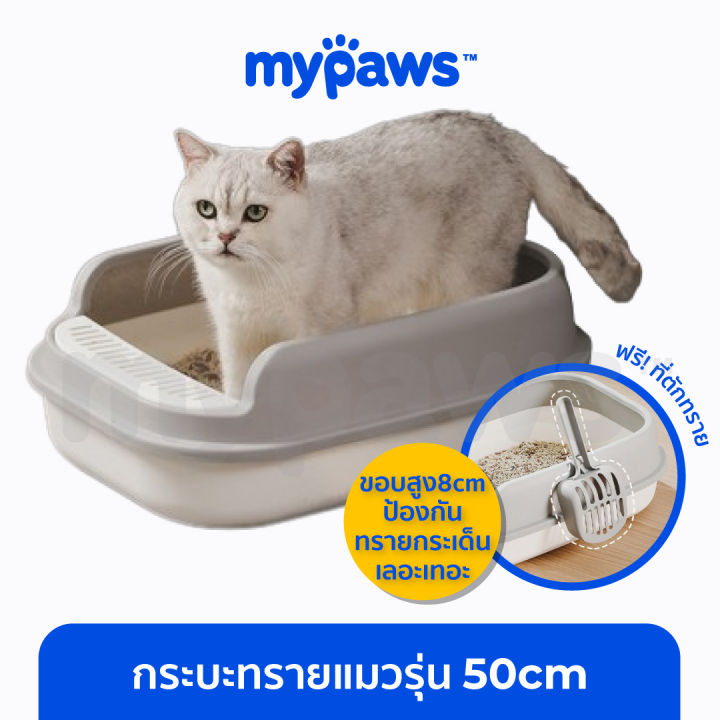 my-paws-กระบะทรายแมว-รุ่นกว้าง50cm-กระบะทรายแมวมีขอบ