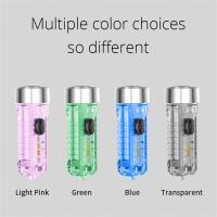 Bitak ไฟฉายขนาดเล็กพวงกุญแจโคมไฟของใช้ในครัวเรือนกลางแจ้ง Mini Luminous Multi-Function Red Blue Flash แบบชาร์จไฟได้ Strong Light Camping