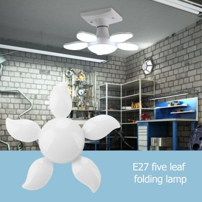 ♛♧ 6500K LED Garage Lamp E27 Lamp Head Deformable Folding Adjustable Ceiling Lamp Workshop Lights Flower Light Decoration